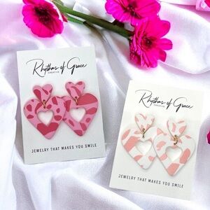 Heartfelt Style: Pink Dangle Earrings for Lovebirds! NWT - 2 Color Options